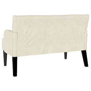 Chesterfield lavice Krémová 112 x 65,5 x 75 cm samet - obrázek 6