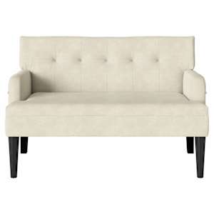 Chesterfield lavice Krémová 112 x 65,5 x 75 cm samet - obrázek 4