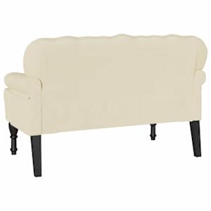 Chesterfield lavice Krémová 119,5 x 64,5 x 75 cm Umělá kůže - obrázek 6