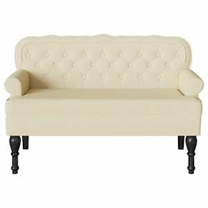 Chesterfield lavice Krémová 119,5 x 64,5 x 75 cm Umělá kůže - obrázek 4