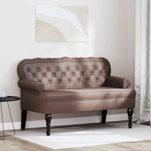 Chesterfield lavice Hnědá 119,5 x 64,5 x 75 cm Umělá kůže - obrázek 1