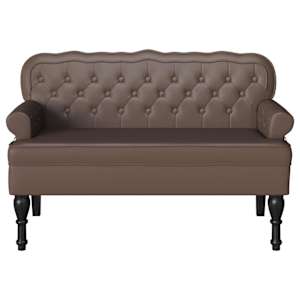 Chesterfield lavice Hnědá 119,5 x 64,5 x 75 cm Umělá kůže - obrázek 4