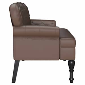 Chesterfield lavice Hnědá 119,5 x 64,5 x 75 cm Umělá kůže - obrázek 5