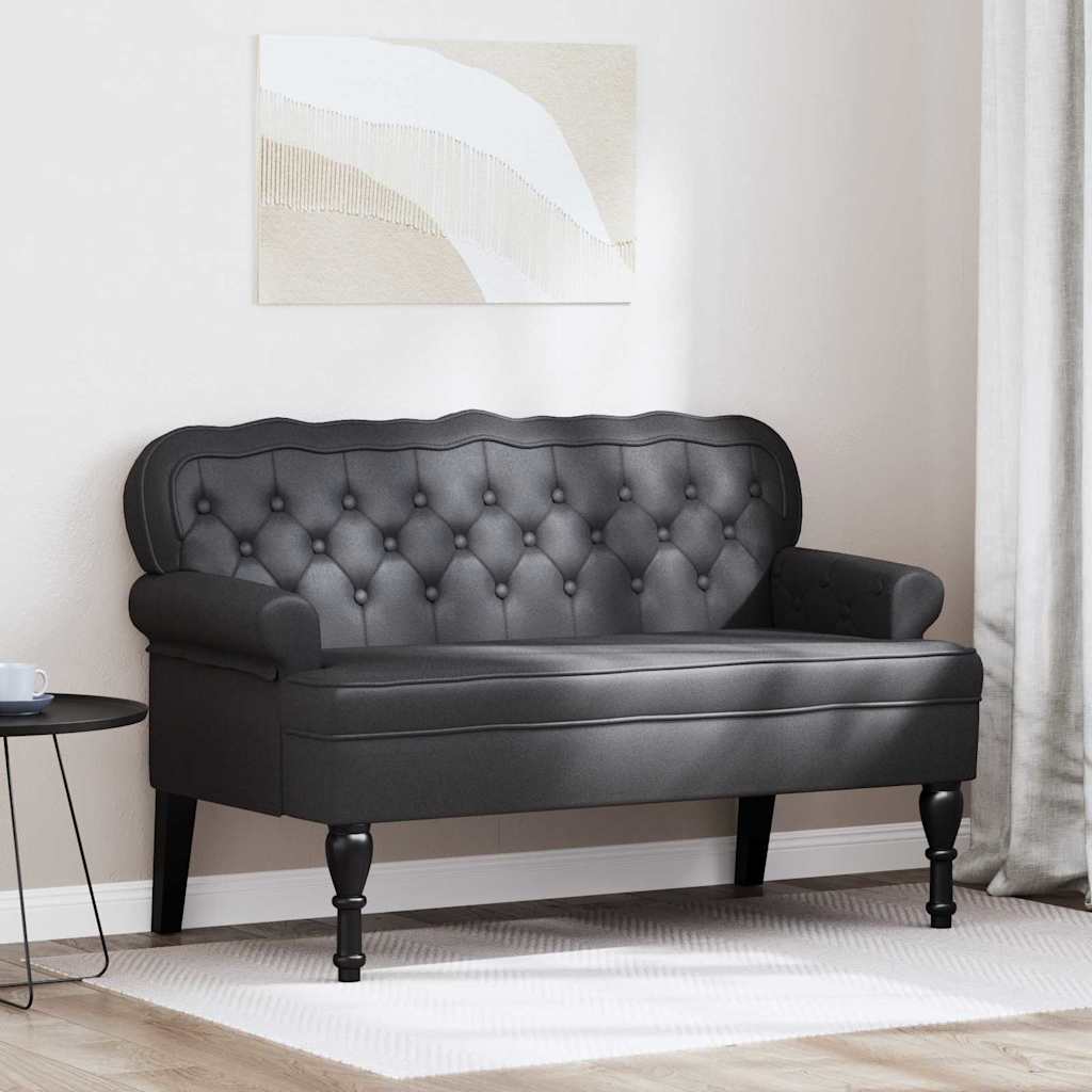 vidaXL Bancă Chesterfield Negru 119.5 x 64.5 x 75 cm Piele artificială