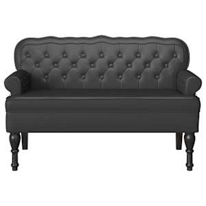 Chesterfield lavice Černá 119,5 x 64,5 x 75 cm Umělá kůže - obrázek 4