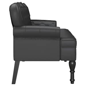 Chesterfield lavice Černá 119,5 x 64,5 x 75 cm Umělá kůže - obrázek 5