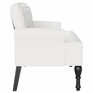 Chesterfield lavice Bílá 119,5 x 64,5 x 75 cm Umělá kůže - obrázek 5