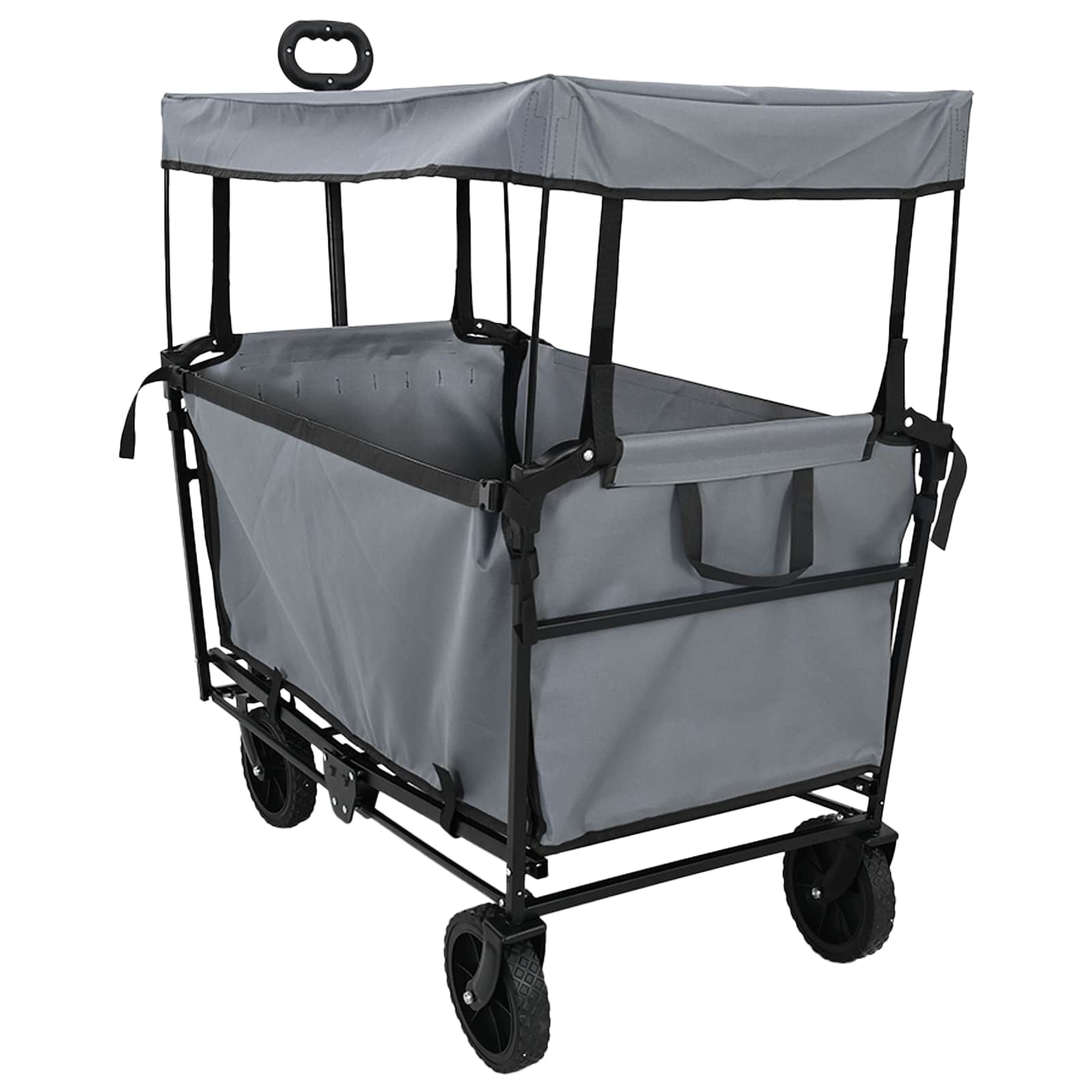 vidaXL Klapp-Handwagen Grau 105 x 56,5 x 116 cm Oxford-Stoff