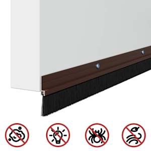 Šroubovací těsnění dveřního kartáče 12 pcs Hnědá 100 cm - obrázek 9