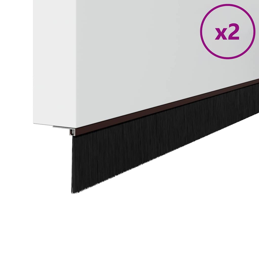 Thumbnail - vidaXL Aufsteck Türbürstendichtungen 2 pcs Braun 100 cm