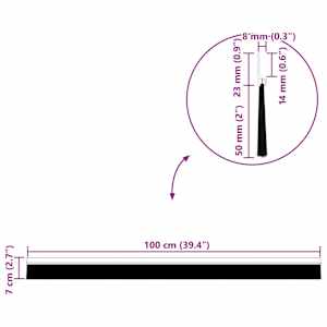 Samolepicí štěrbiny na dveře 2 pcs Stříbrná 100 cm - obrázek 10