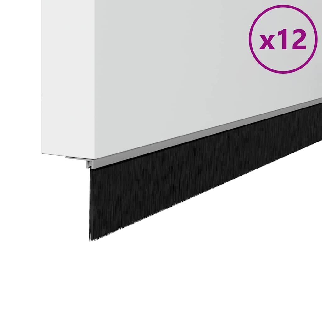 Thumbnail - vidaXL Aufsteck Türbürstendichtungen 12 pcs Silber 100 cm