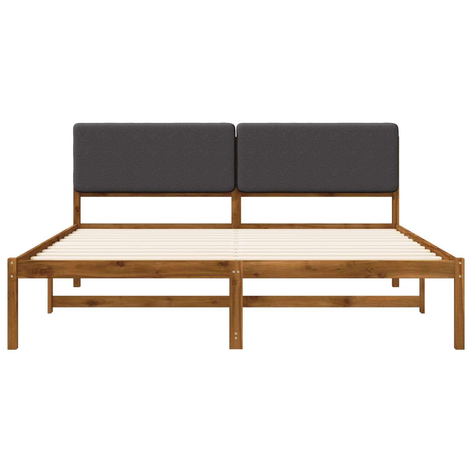 vidaXL Bedframe met gestoffeerd hoofdbord Naturel en donkergrijs, foto 4