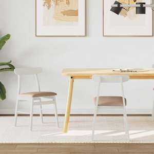 Jedilni stol 2 pcs Bela in rjava Masivno gumovo les