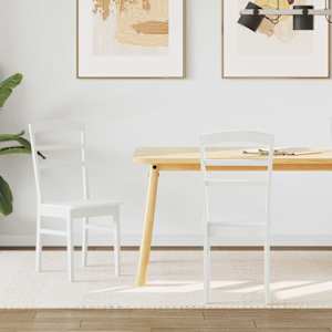 Jedilni stol 2 pcs Bela Masivno gumovo les