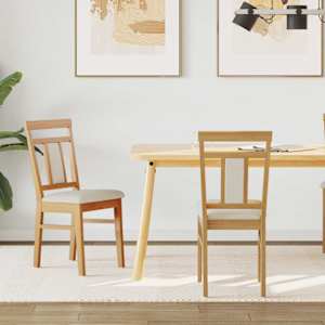 Jedilni stol 2 pcs Naravna in svetla Masivno gumovo les