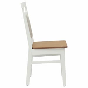 Jídelní židle 2 pcs Bílá a přírodní Masivní gumové dřevo - obrázek 6