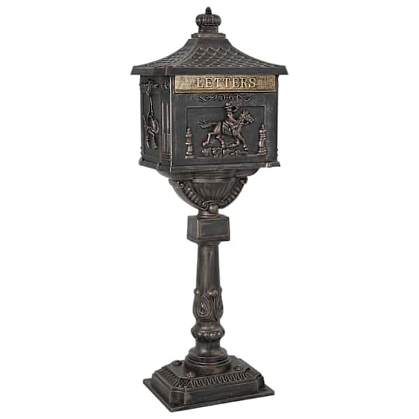 vidaXL Seisev Postkast ladustamisega Pronksjas 42,5 x 29,5 x 117 cm