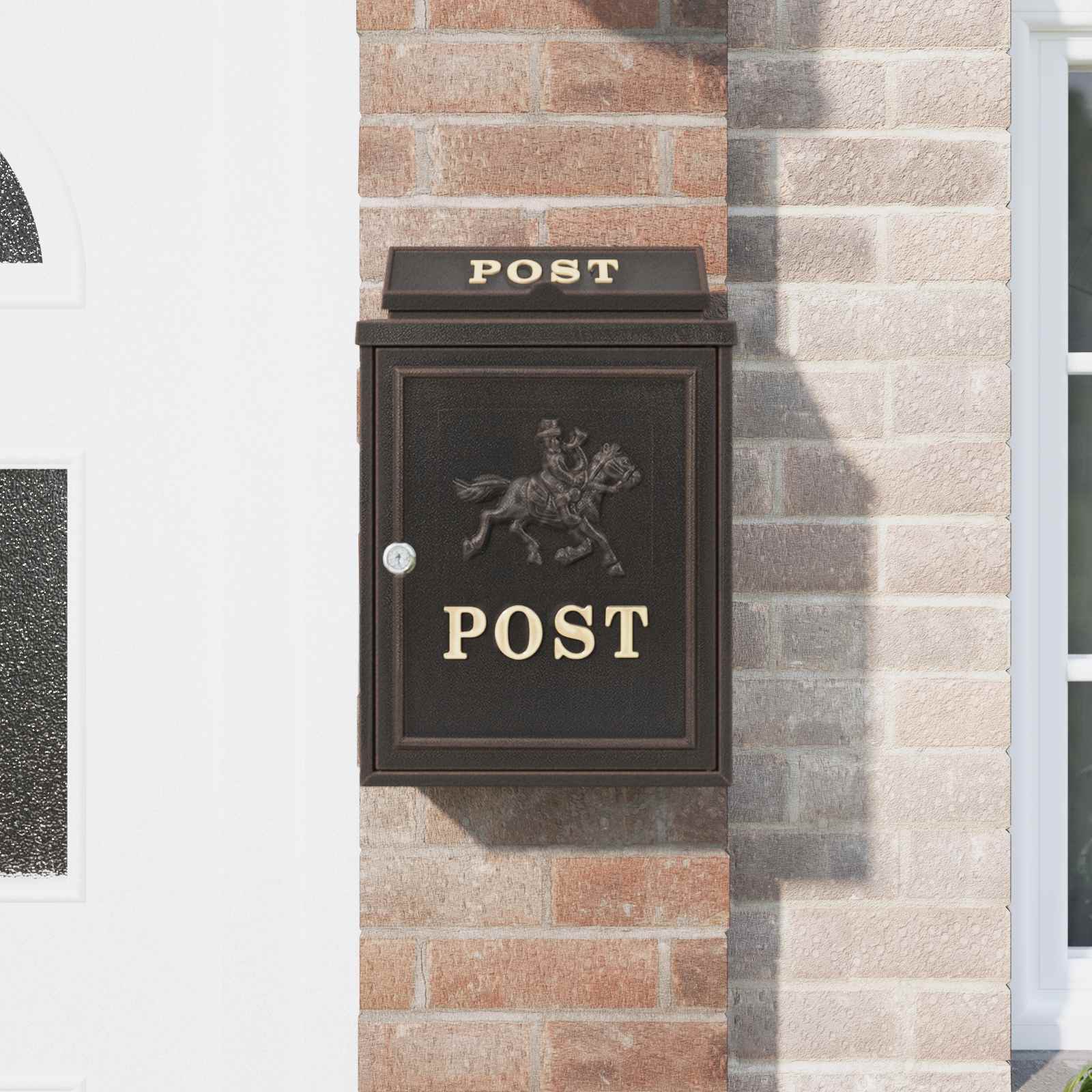 Wandgemonteerde brievenbus met opslag Brons 29 x 13 x 41 cm image 4