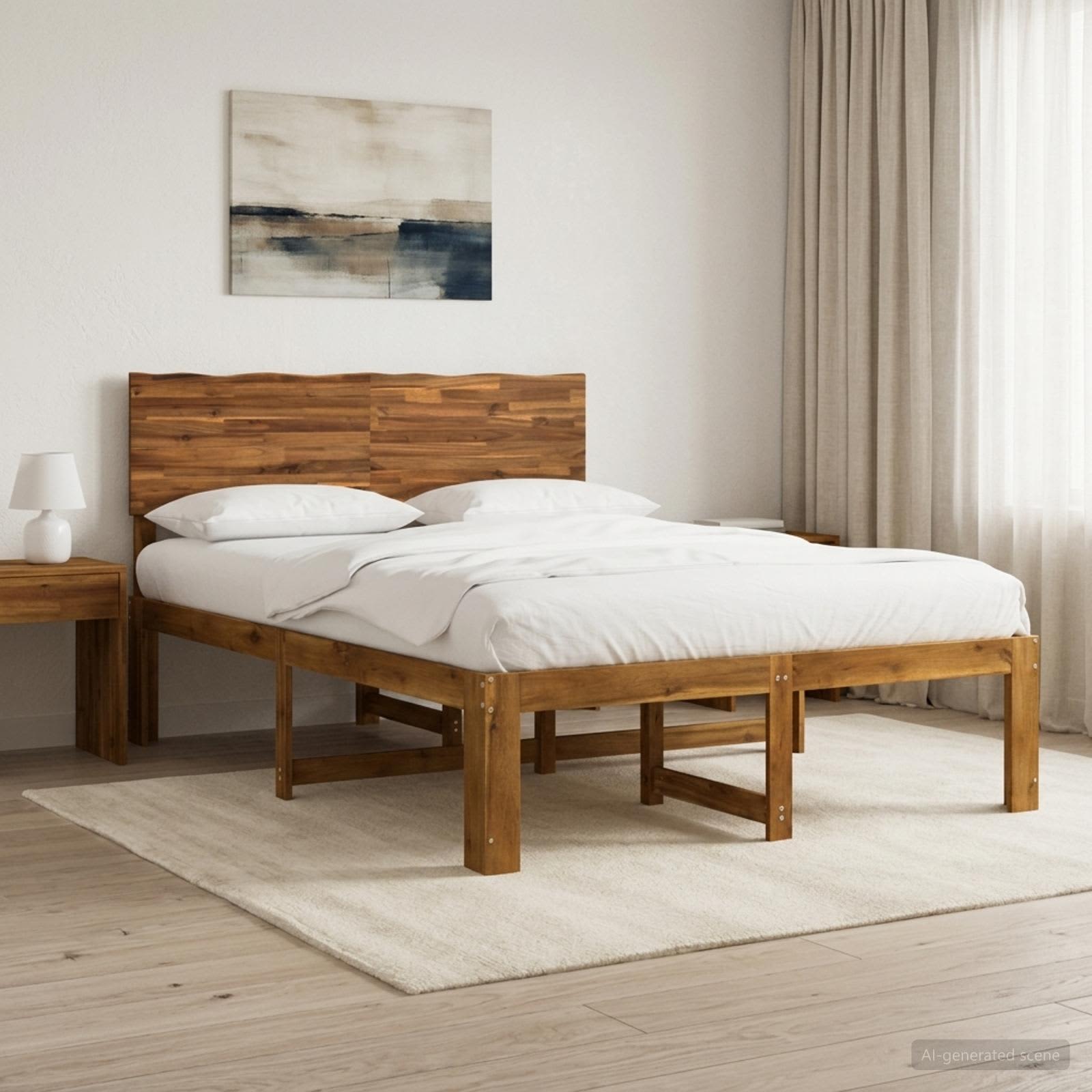 Parivuodekehys päädyn kanssa ROSTOCK Luonnollinen 4FT6 Double