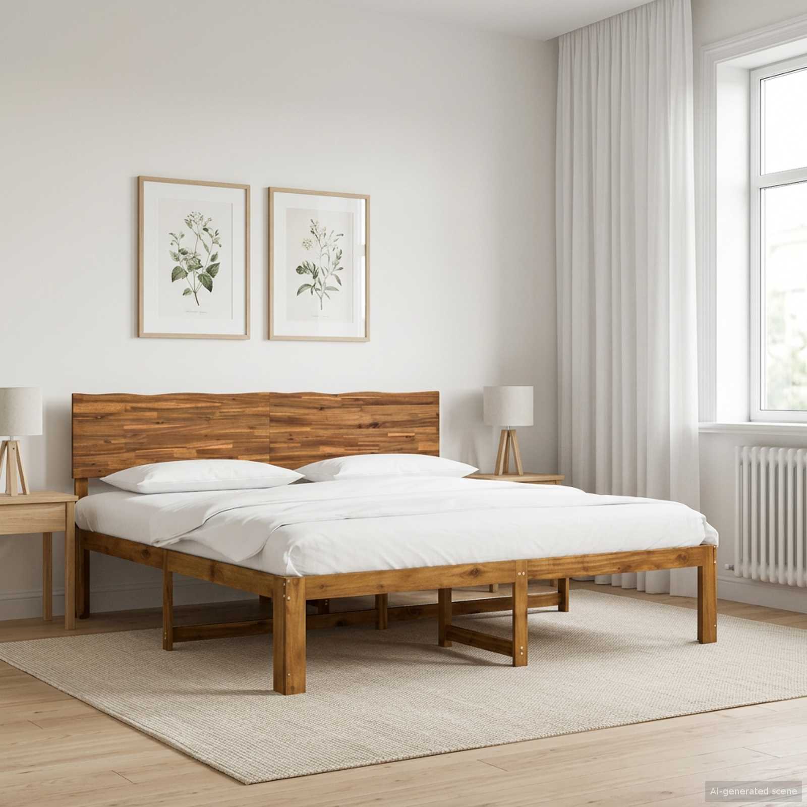 Parivuodekehys päädyn kanssa ROSTOCK Luonnollinen 200 x 200 cm