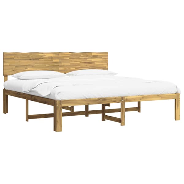 vidaXL Kaheinimesevoodi raam koos peatsiga ROSTOCK Valge 200 x 200 cm