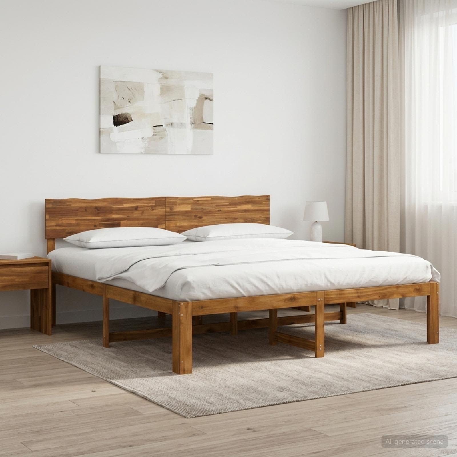 Parivuodekehys päädyn kanssa ROSTOCK Luonnollinen 200 x 200 cm