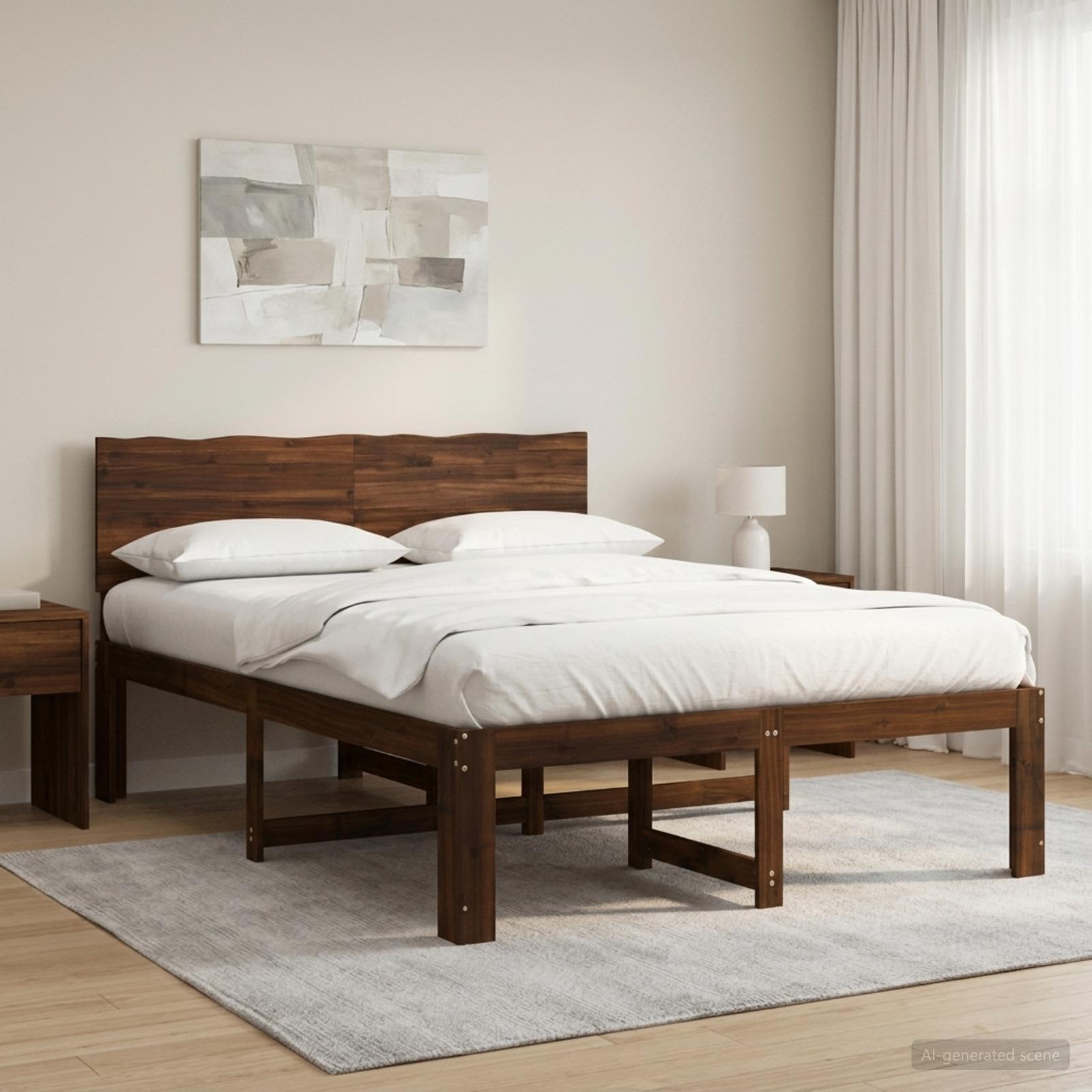 Parivuodekehys päädyn kanssa ROSTOCK Tumma ruskea 5FT King Size