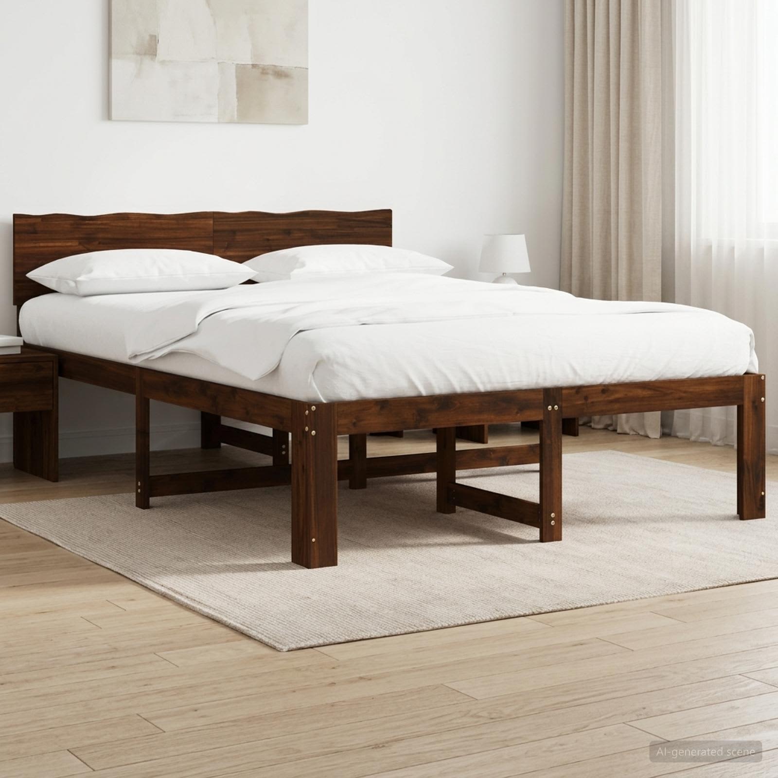 Parivuodekehys päädyn kanssa ROSTOCK Tumma ruskea 5FT King Size