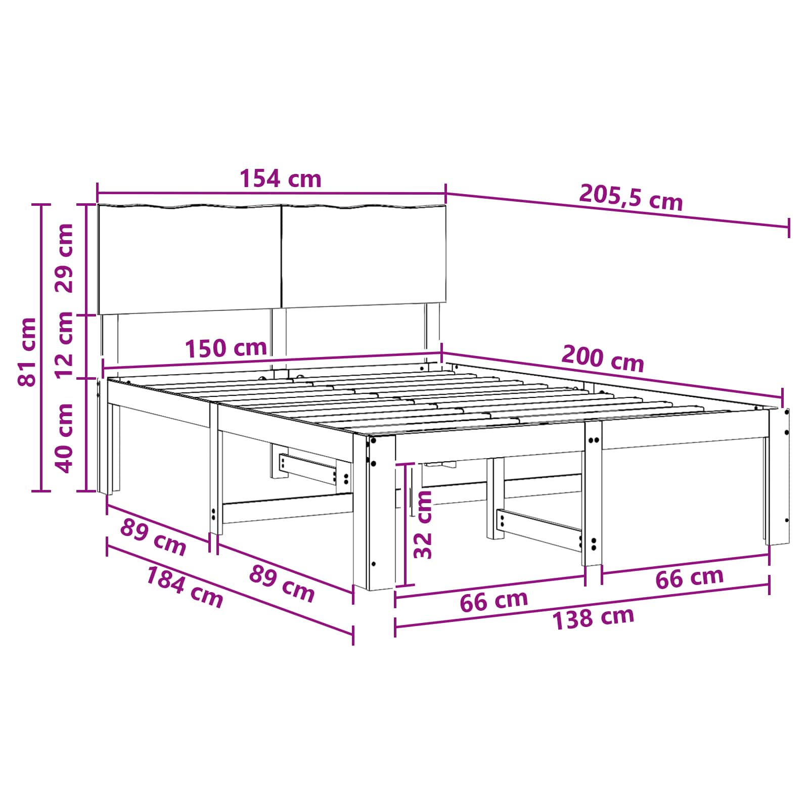 Parivuodekehys päädyn kanssa ROSTOCK Tumma ruskea 5FT King Size - Image 10