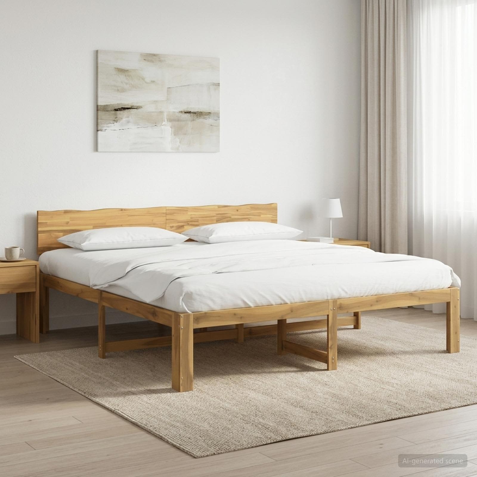 Parivuodekehys päädyn kanssa ROSTOCK valkoinen 200 x 200 cm