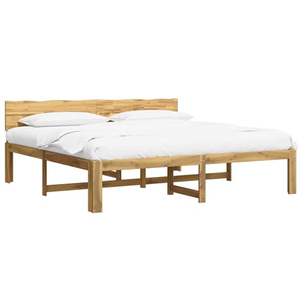 vidaXL Kaheinimesevoodi raam koos peatsiga ROSTOCK Valge 200 x 200 cm