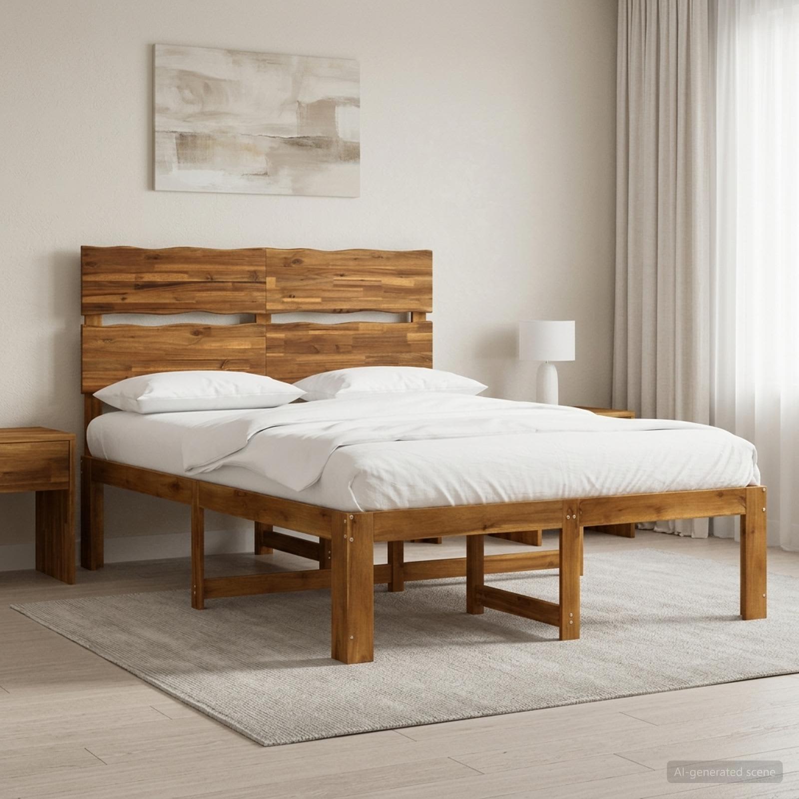 Parivuodekehys päädyn kanssa ROSTOCK Luonnollinen 4FT6 Double