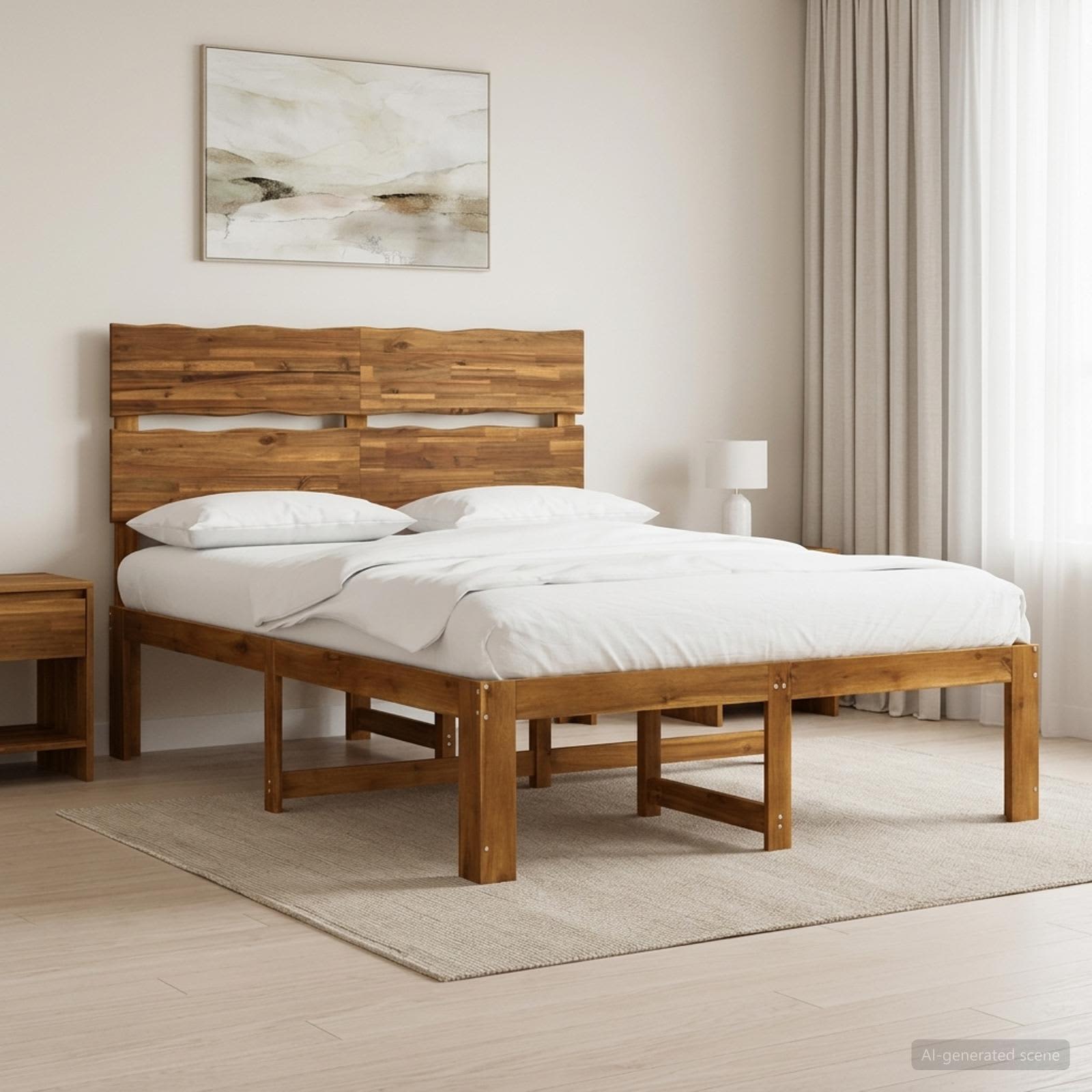 Parivuodekehys päädyn kanssa ROSTOCK Luonnollinen 140 x 190 cm