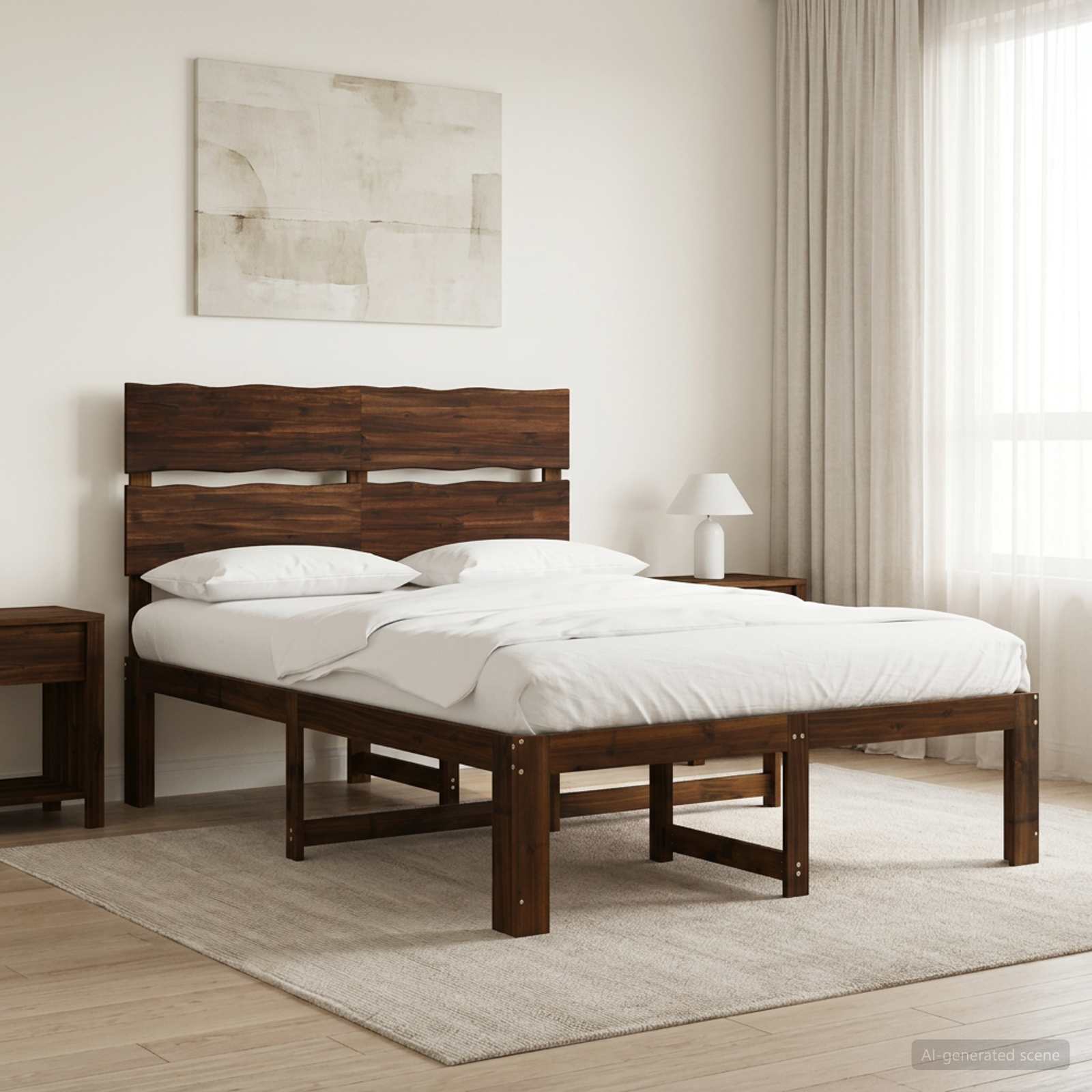 Parivuodekehys päädyn kanssa ROSTOCK Tumma ruskea 5FT King Size
