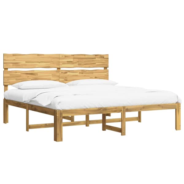 vidaXL Kaheinimesevoodi raam koos peatsiga ROSTOCK Valge 200 x 200 cm