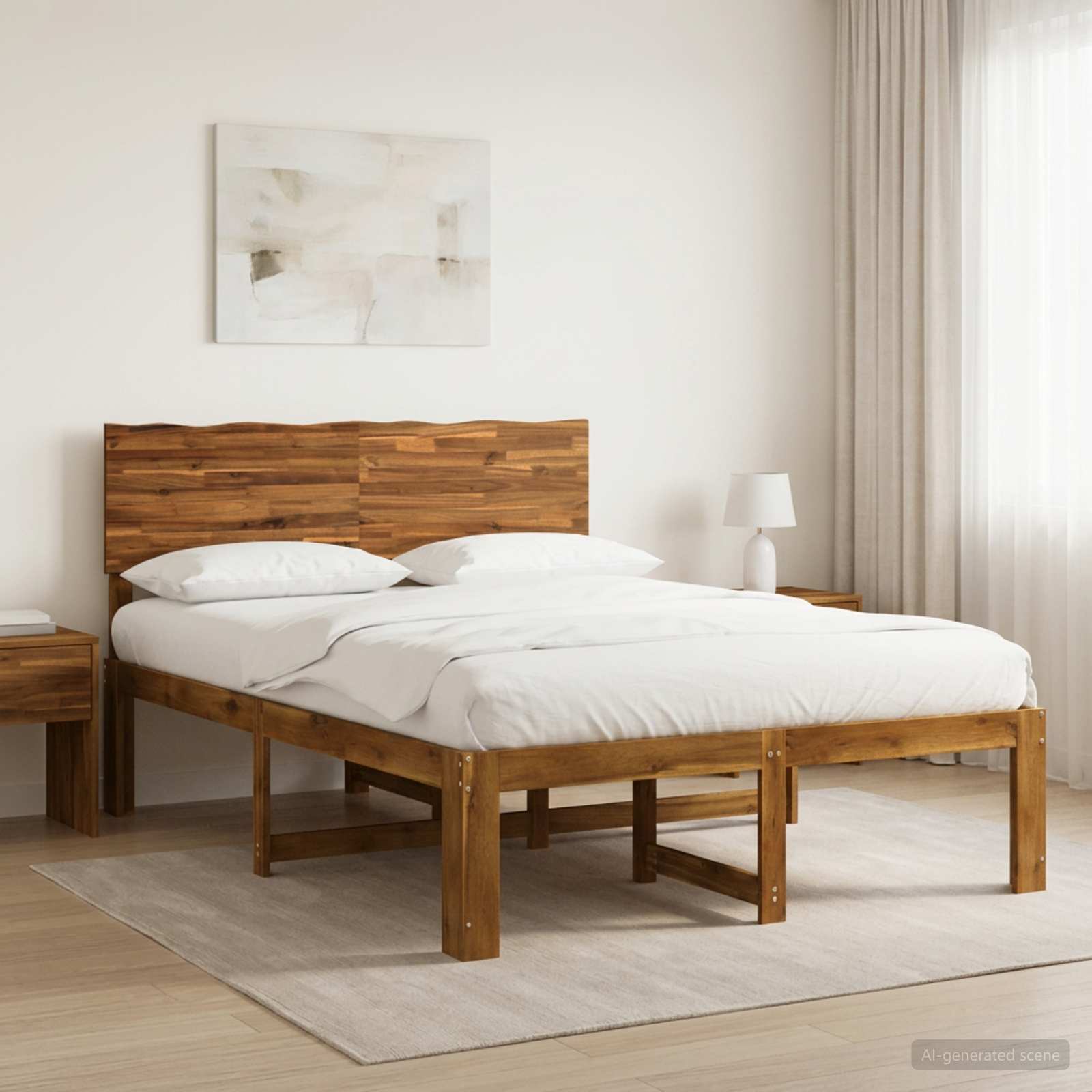 Parivuodekehys päädyn kanssa ROSTOCK Luonnollinen 152 x 203 cm
