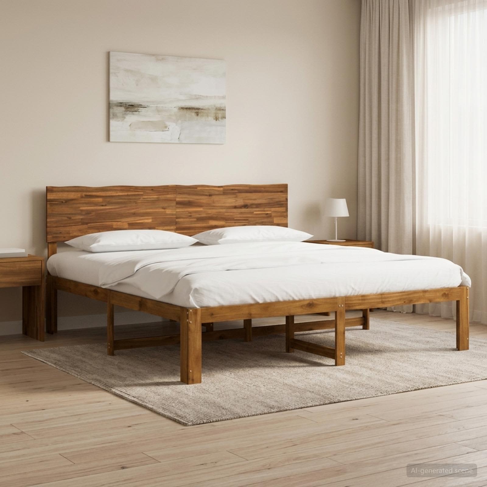 Parivuodekehys päädyn kanssa ROSTOCK Luonnollinen 193 x 203 cm