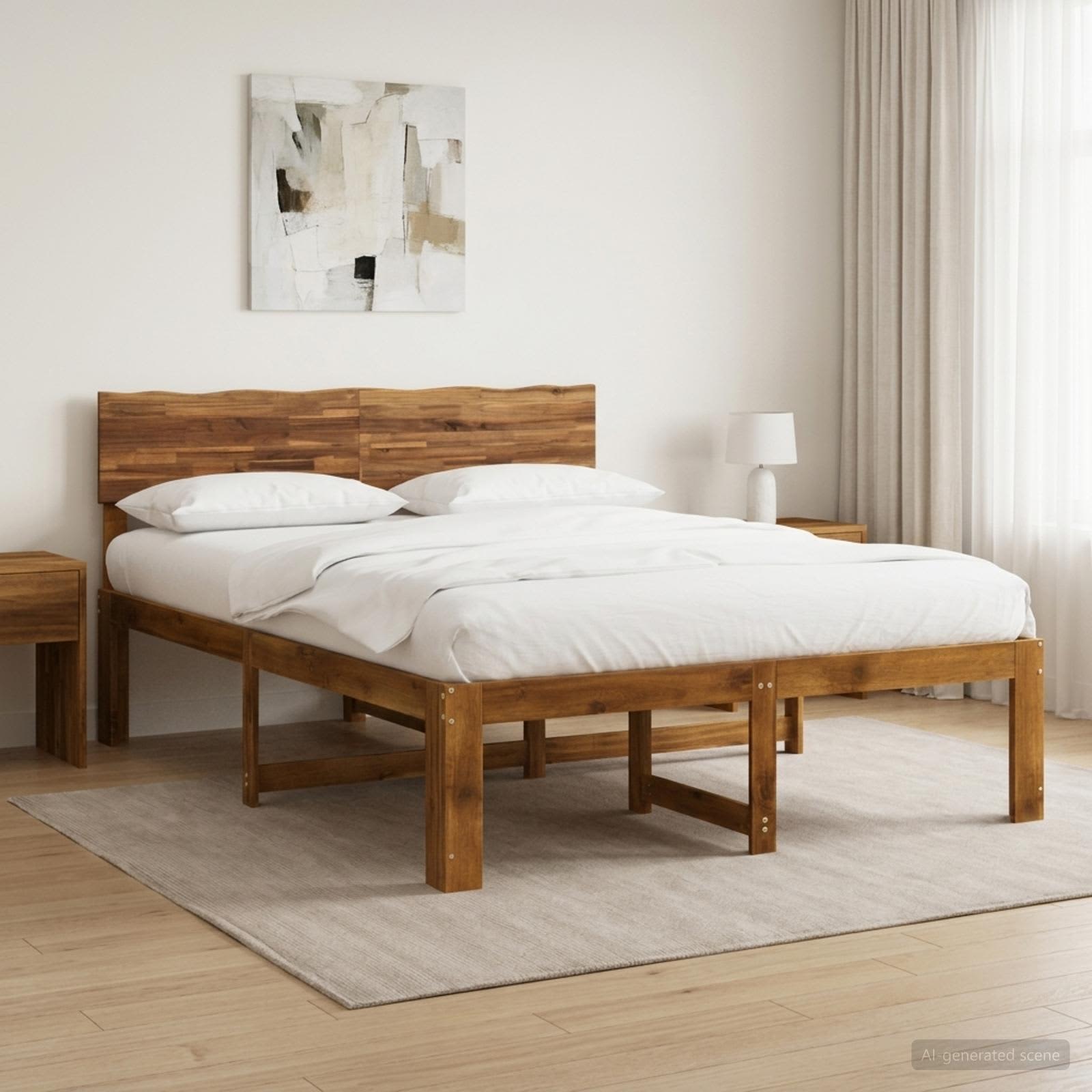 Parivuodekehys päädyn kanssa ROSTOCK Luonnollinen 152 x 203 cm