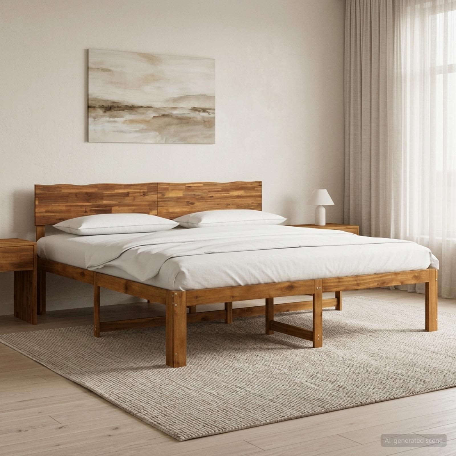 Parivuodekehys päädyn kanssa ROSTOCK Luonnollinen 193 x 203 cm