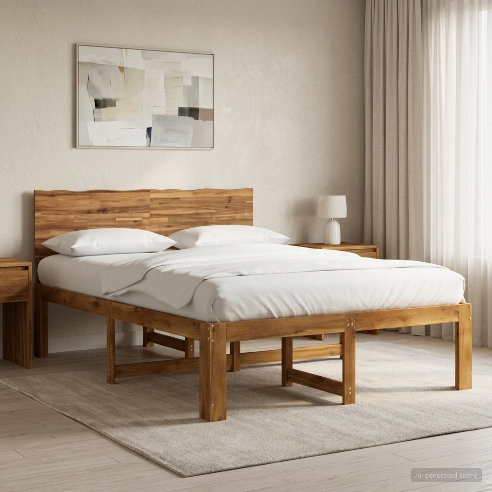Parivuodekehys päädyn kanssa ROSTOCK Luonnollinen 152 x 203 cm