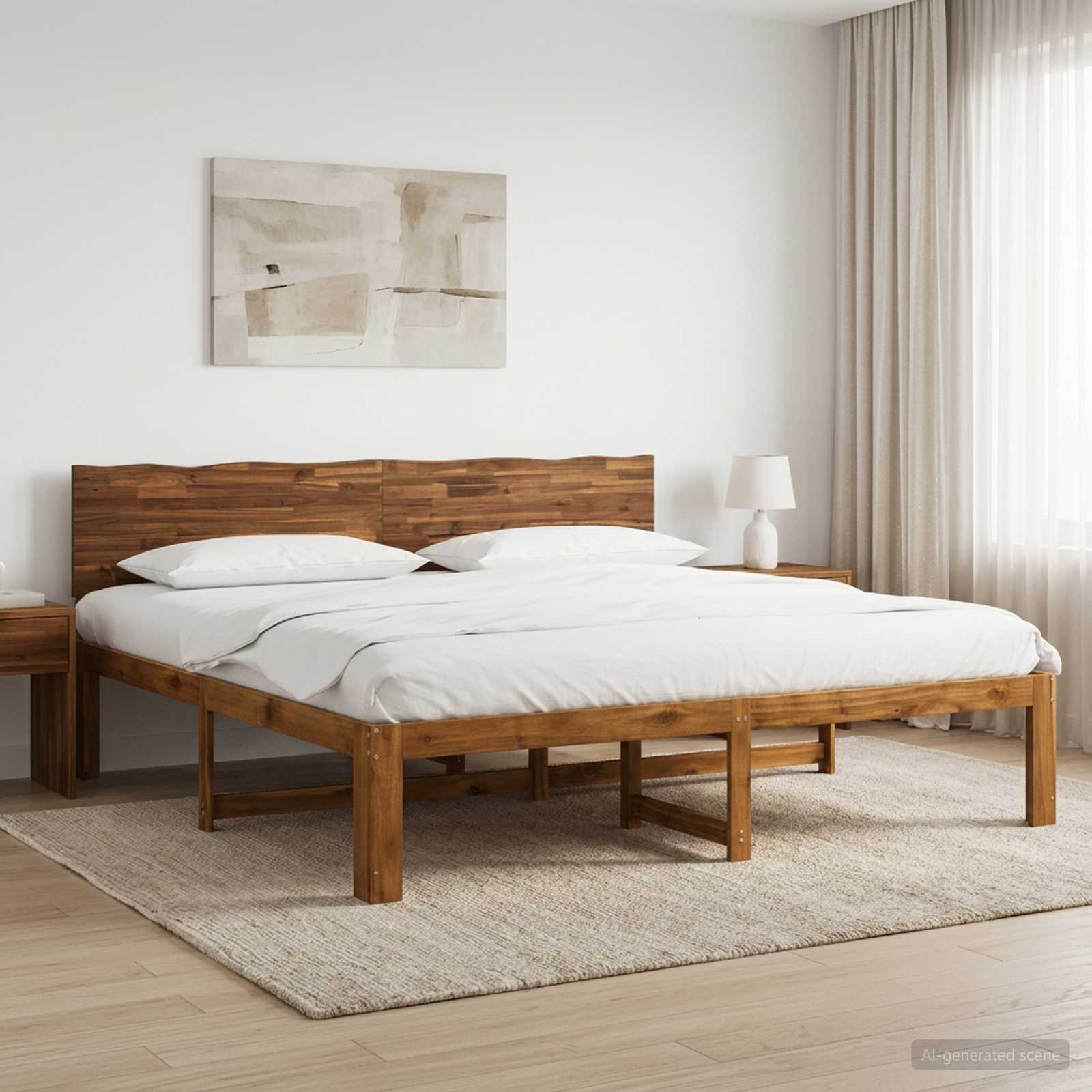 Parivuodekehys päädyn kanssa ROSTOCK Luonnollinen 193 x 203 cm