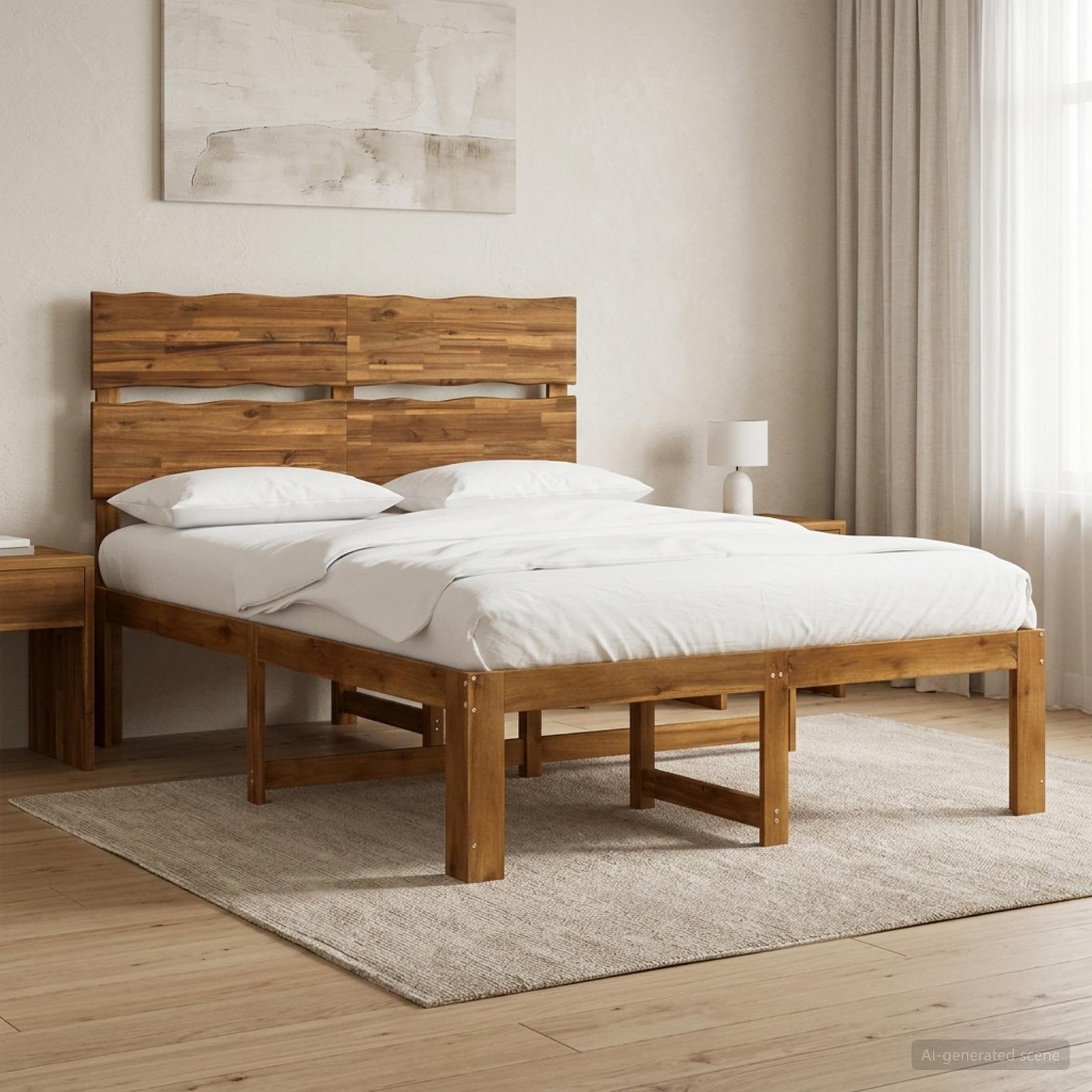 Parivuodekehys päädyn kanssa ROSTOCK Luonnollinen 137 x 190 cm