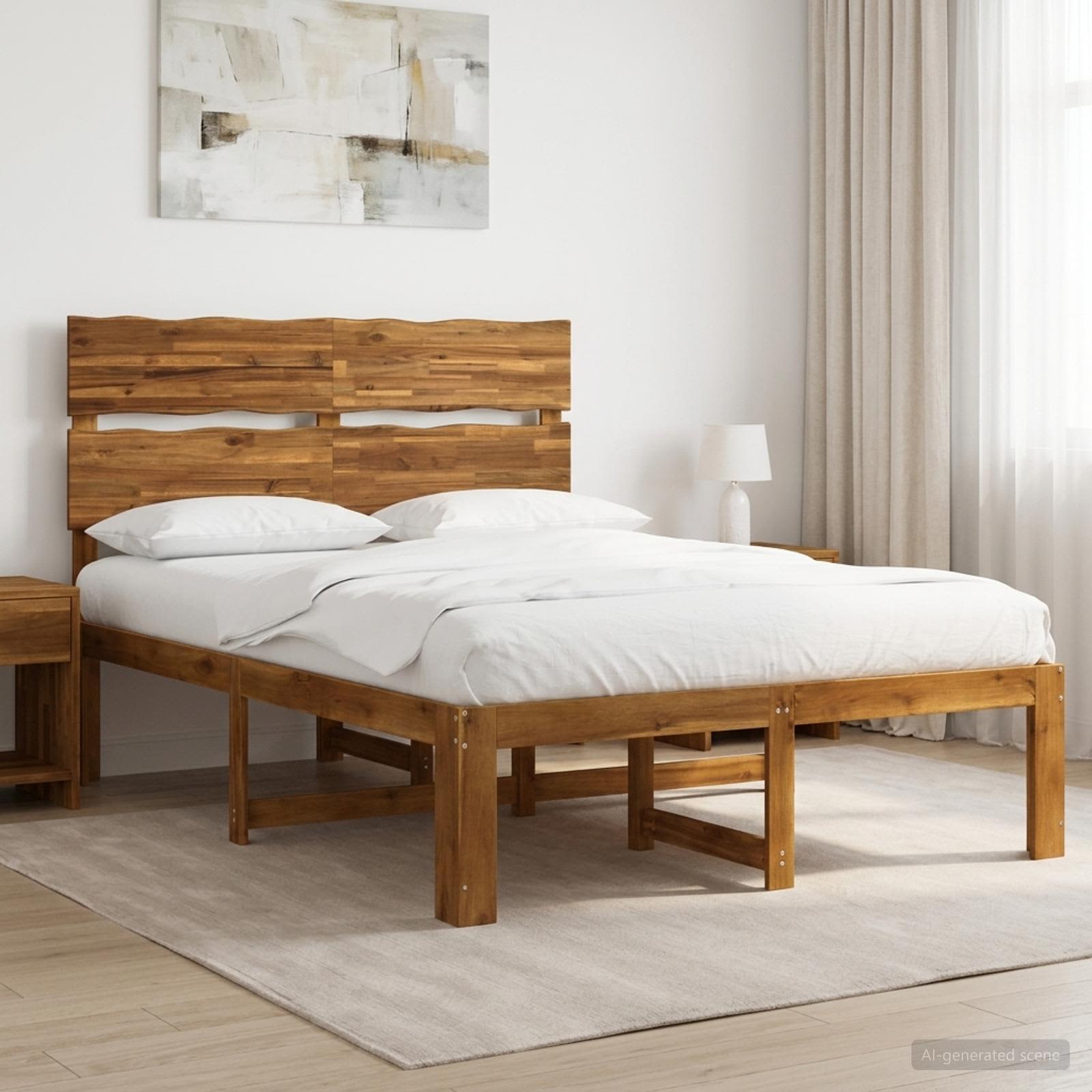 Parivuodekehys päädyn kanssa ROSTOCK Luonnollinen 152 x 203 cm
