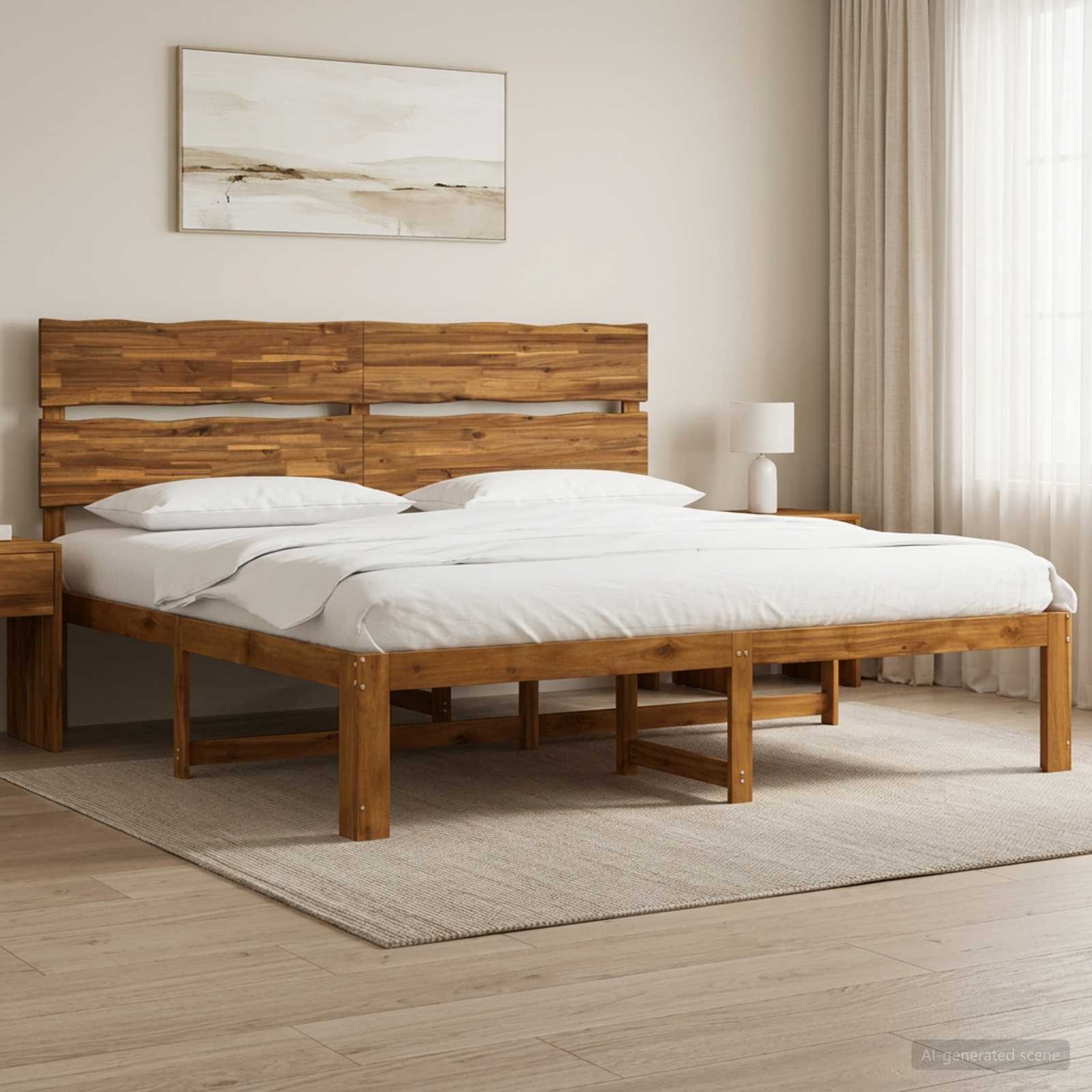 Parivuodekehys päädyn kanssa ROSTOCK Luonnollinen 193 x 203 cm
