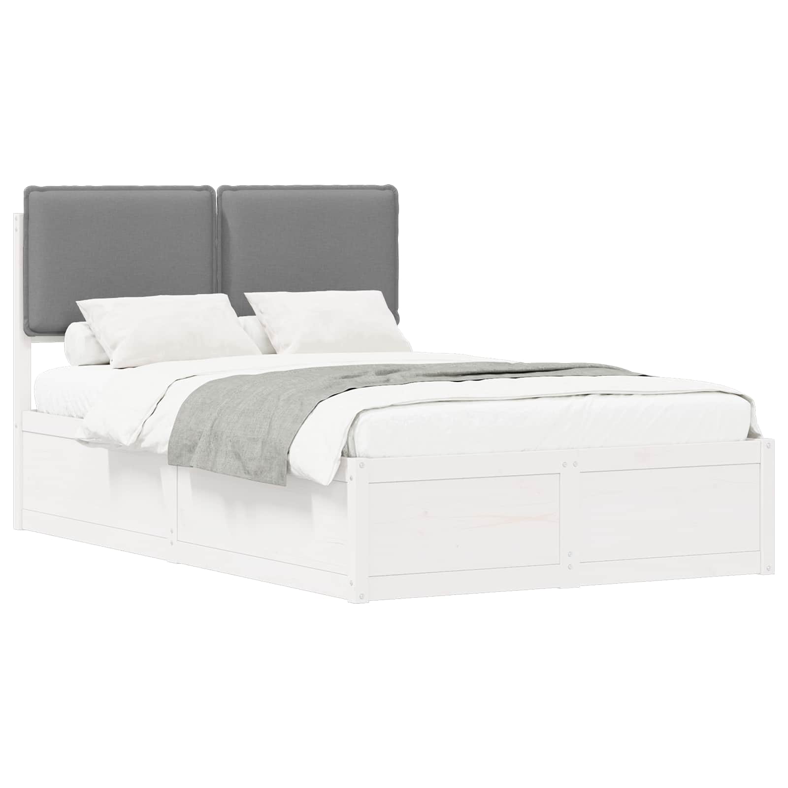 vidaXL Bedframe met Gevoerd Hoofdgedeelte Lichtgrijs 120 x 200 cm, foto 3