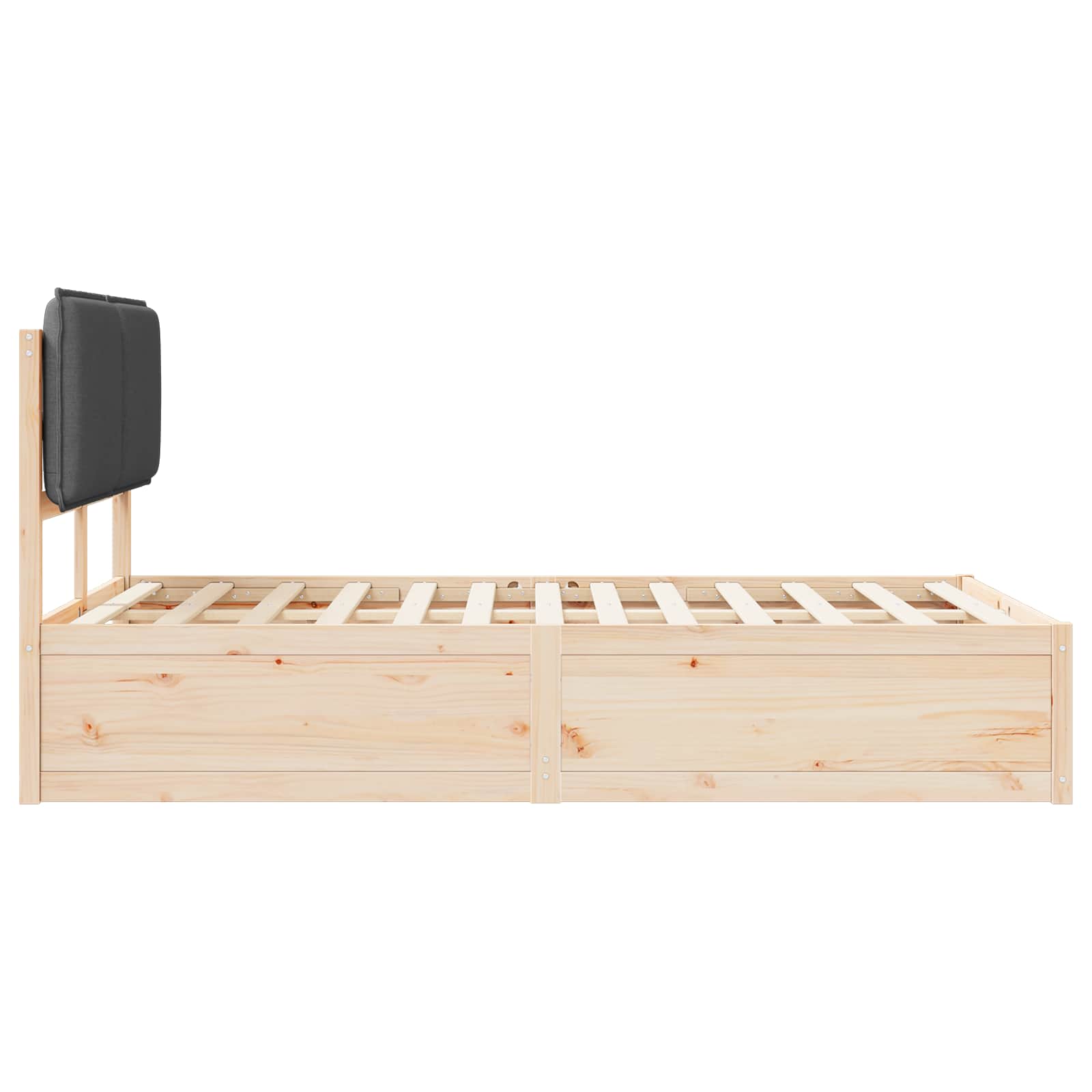 Voodiraam Pehme Peatoega peaga Tumehall 120 x 190 cm Tahke mänd 75 Kõik vajalik sinu aeda ja koju! Voodiraam Pehme Peatoega peaga Tumehall 120 x 190 cm Tahke mänd - Image 6