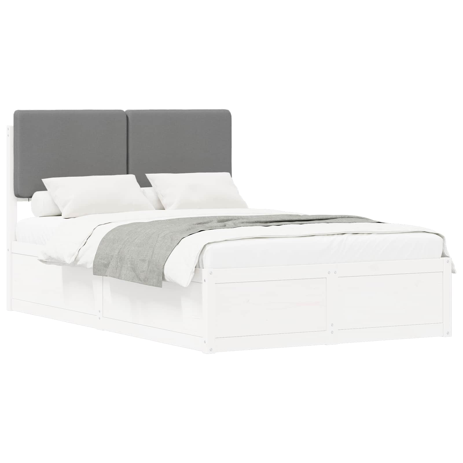 vidaXL Bedframe met Gevoerd Hoofdgedeelte Lichtgrijs 120 x 200 cm, foto 3