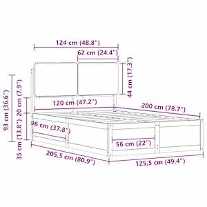 Rám postele s čalouněným čelem s čelo Světle šedá 120 x 200 cm - obrázek 11