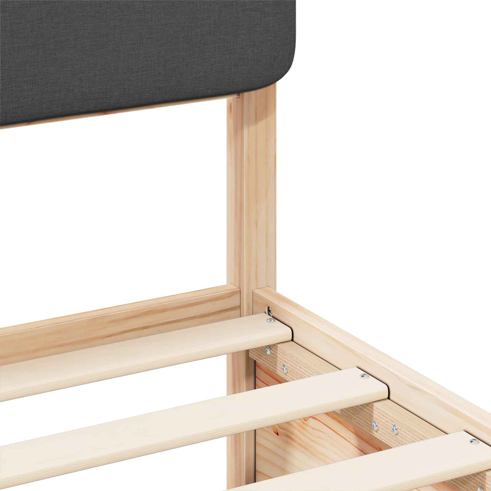 Voodiraam Pehme Peatoega peaga Tumehall 120 x 190 cm Tahke mänd 54 Kõik vajalik sinu aeda ja koju! Voodiraam Pehme Peatoega peaga Tumehall 120 x 190 cm Tahke mänd - Image 8